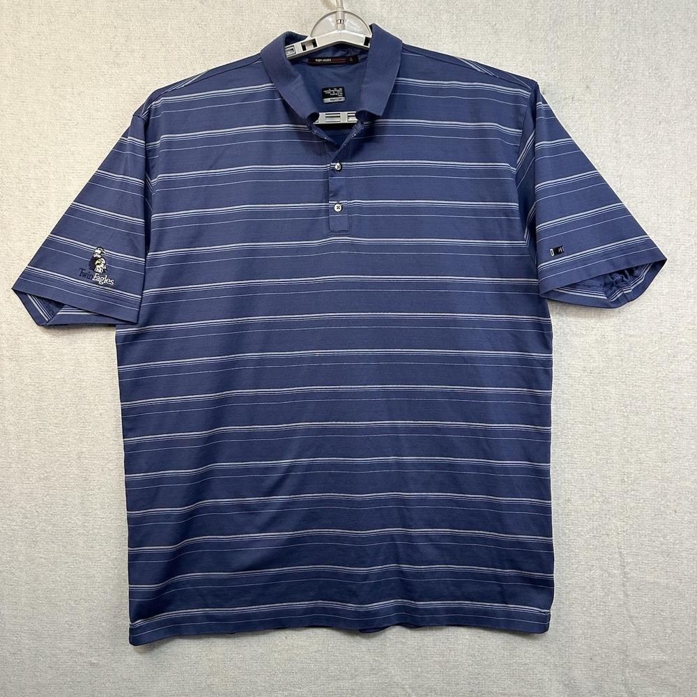 Tiger Woods Collection Polo Men's‎ XL  Nike Dry Fit Twin Eagles Naples FL Blue